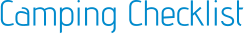 Camping Checklist